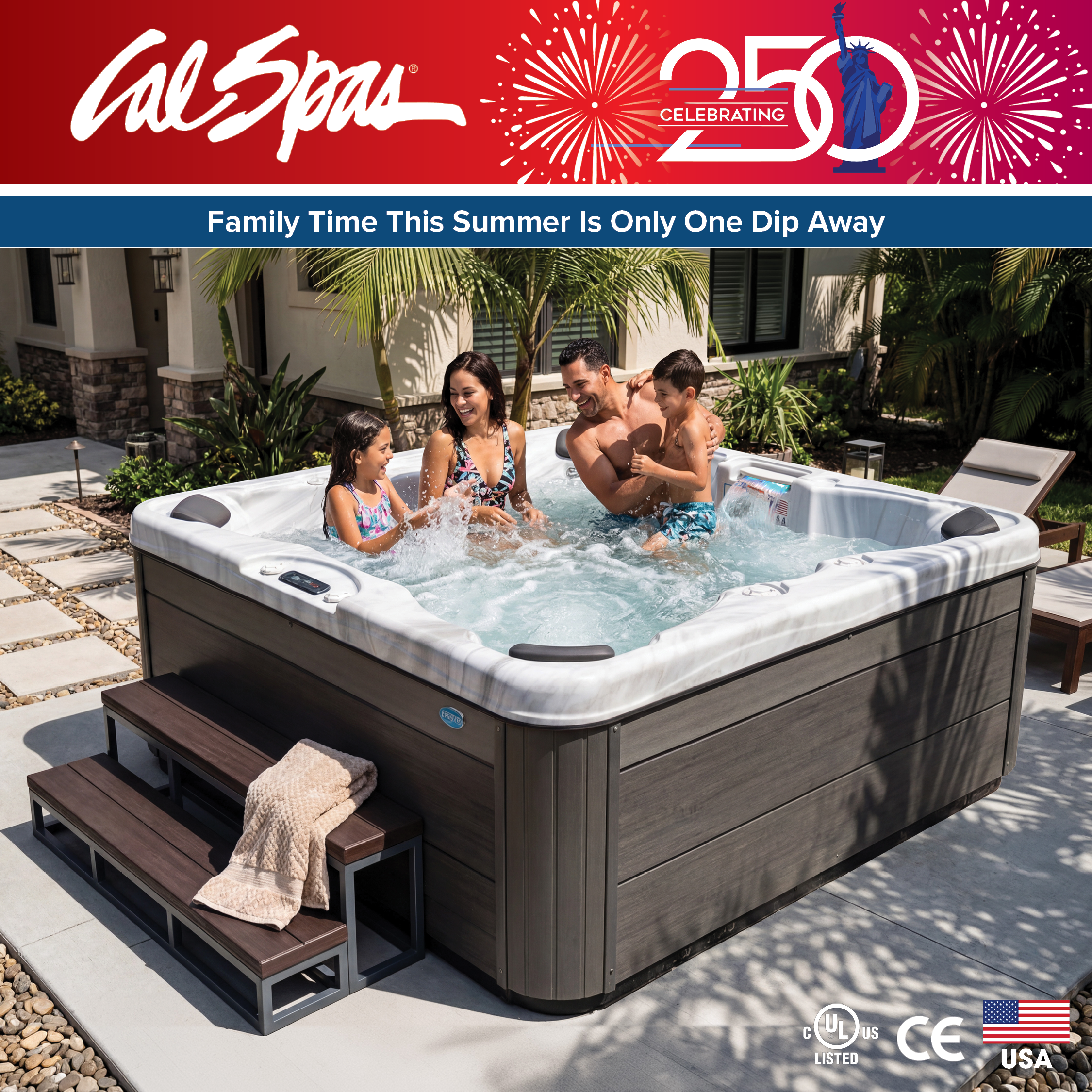 Calspas hot tub being used in a family setting - Wichita Falls